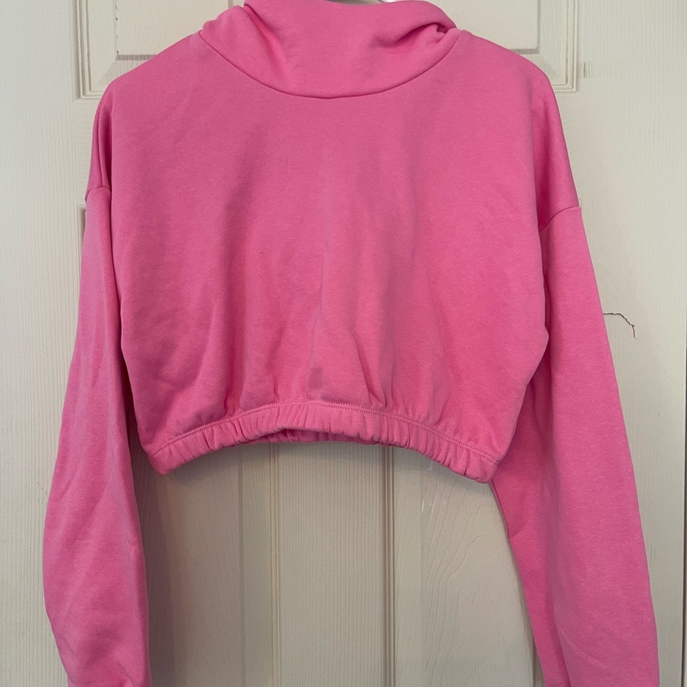 Naked Wardrobe Vibrant Pink Cropped Sweatshirt